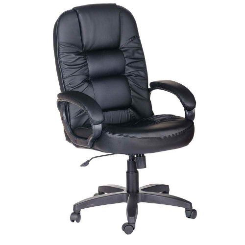 Кресло офисное Бруно Ультра, кож/зам черный, крестовина металл., OLSS