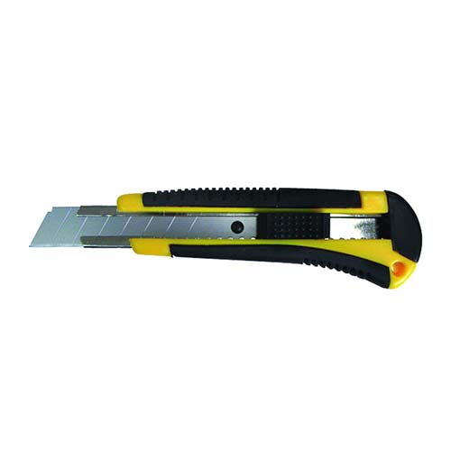 Нож строительный 18мм метал/направляющ, обрез/корпус, быстросъемное лезвие (3шт) SPARK LUX /1/24/144/