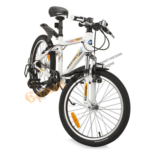 Велосипед Novatrack 20" POINTER,белый,сталь,6скор.,Microshift TS50-6/Shimano(рост 115-135см)