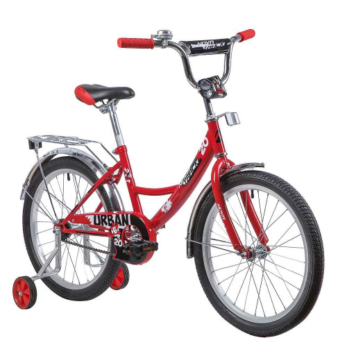 Велосипед 20" Novatrack URBAN красный, тормоз нож., защита А-тип, крылья и багажник хром, без доп. колес 203URBAN.RD22-