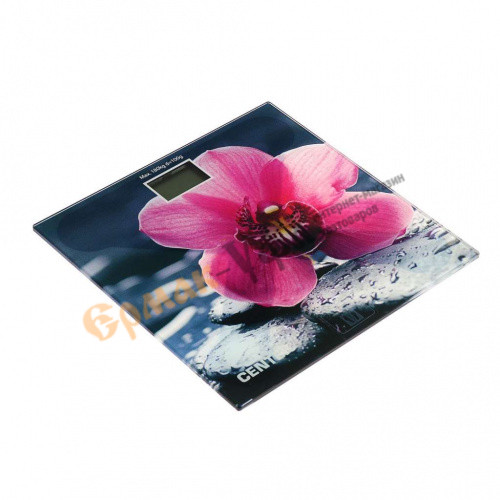 Весы напольные электронные Centek CT-2421 (Орхидея) 180кг, 0,1кг, LCD 45x28, размер 26х26см
