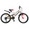 Велосипед Novatrack 20" SHARK,белый,сталь,6скор.,Microshift/Power V-brake