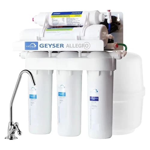 Фильтр для питьевой воды 5-и ступ. Гейзер-Аллегро П (обратный осмос) в комплекте насос повышения давления