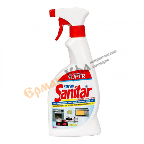 Спрей для чистки плит, микр. печей SUPER SANITAR универс.500г 10/10