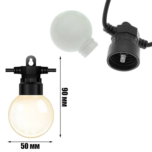 Гирлянда уличная лампочки Огонек OG-LDG25 RGB, 15 м, 30 ламп, контроллер, 220 В