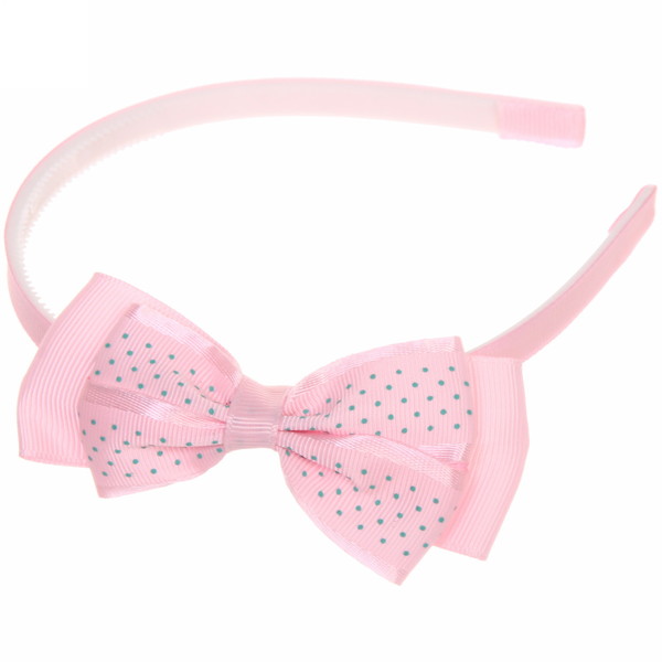 Ободок для волос детский на блистере "Rapunzel", в горошек, микс 6 цветов, 1см