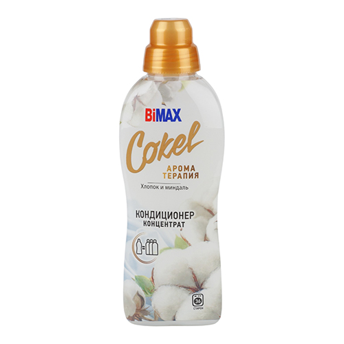 Кондиционер-ополаскиватель для белья Cokel Бимакс 900 г Sensitive Хлопок и миндаль 1/4