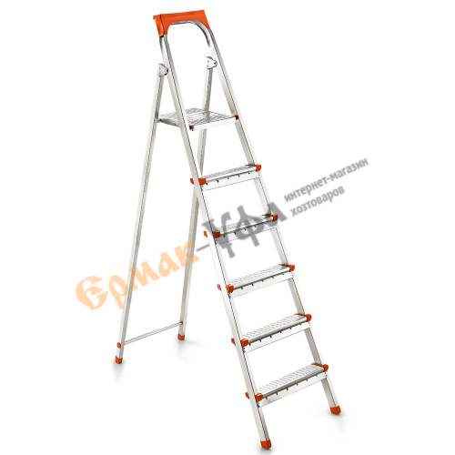 Стремянка стальн. 6 ступ. высота до платформы 120см, 215x53x12см, вес 6,42кг. UFUK Турция (1/1)