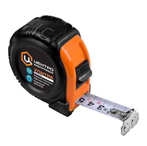 Рулетка 7,5м Ультра 25мм каучук с фиксатором магнитная, 1/48