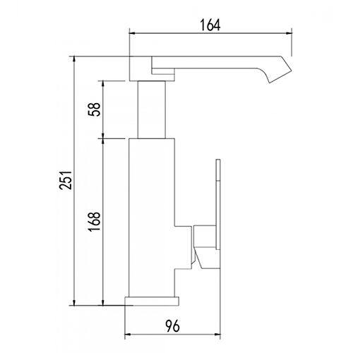 яяяСмеситель для раковины DIKALAN AL1876B регулируемая высота излива, черный матовый (1/12)
