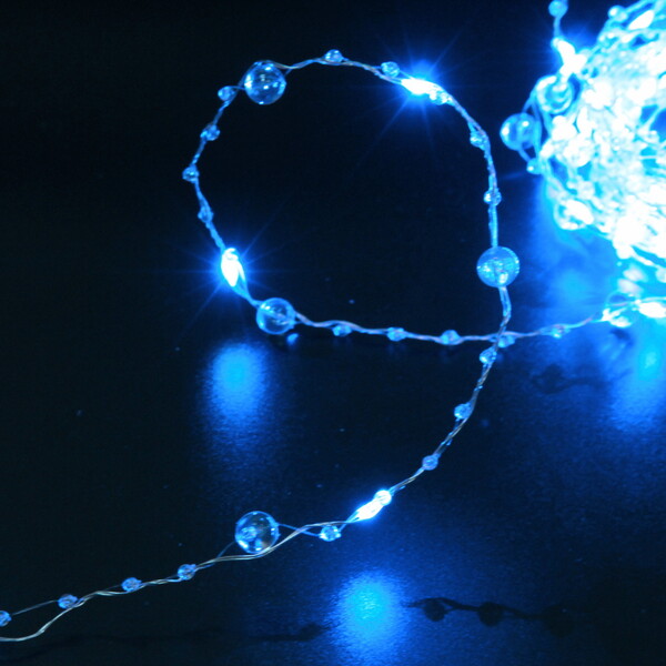 Гирлянда для дома НИТЬ "Льдинка" 5 м 50 ламп LED, 8 реж,IP-20, Голубой