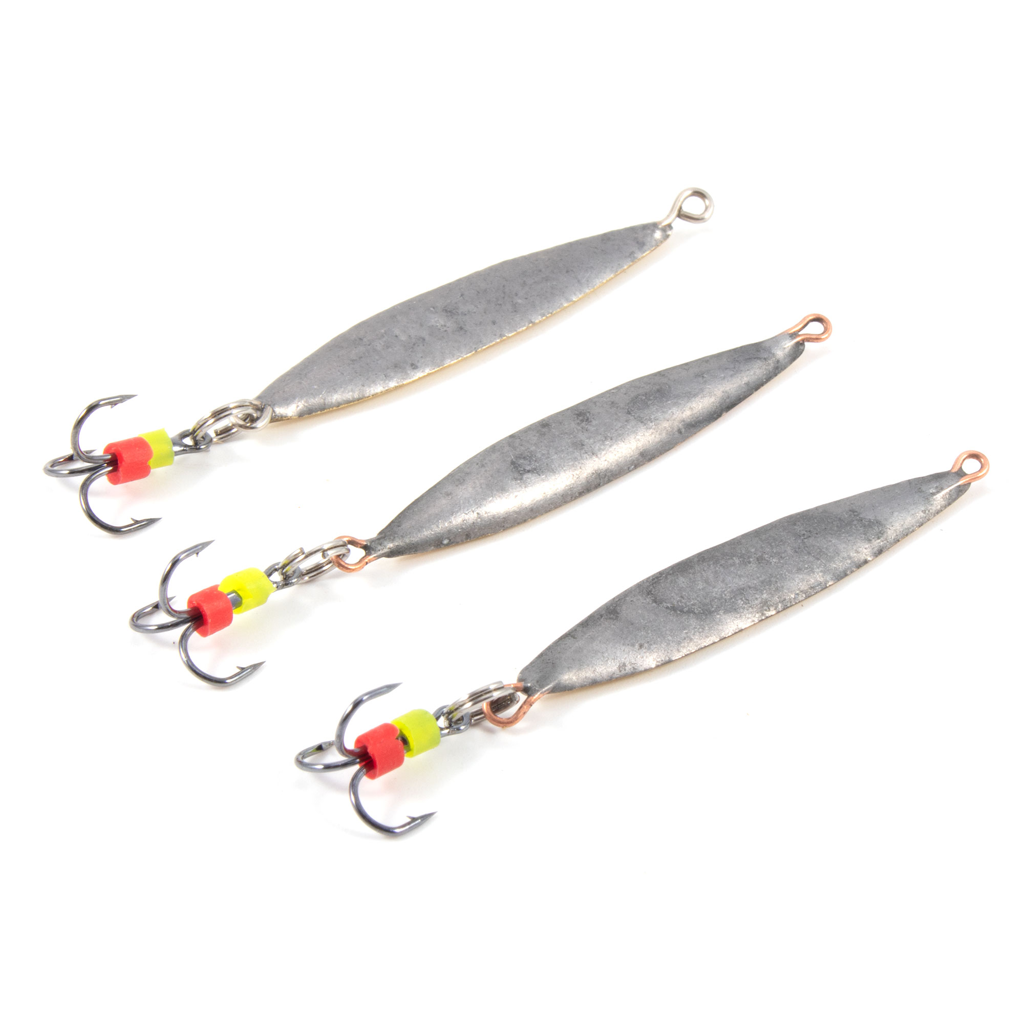 Блесна вертикальная "Яман" Отличная с тройником ,размер 40 мм, вес 3 г, цвет латунь (уп.3 шт.)/150/