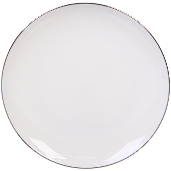 Тарелка фарфоровая "White magic Silver" 20см, плоская