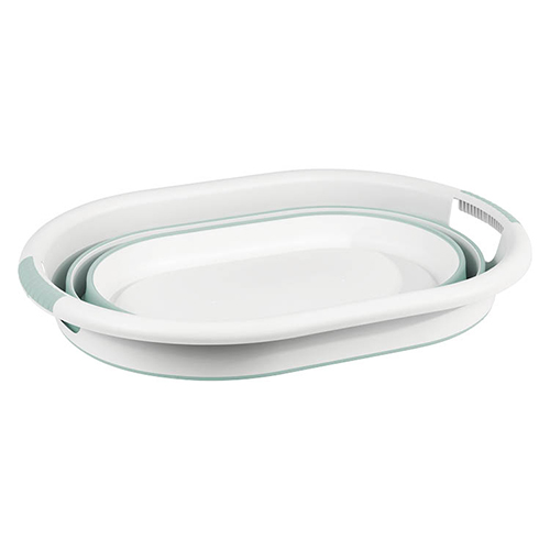 Таз пластм. овальный 38л ФЛЕКС складной Морская волна, 1/5