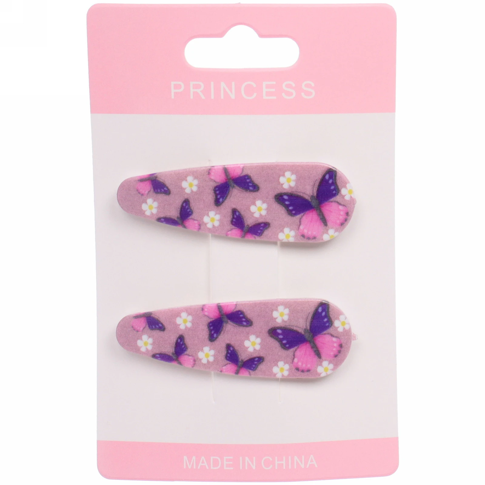 Зажимы для волос детские 2шт "Happy smile", бабочки, микс 6 цветов, 5,5*1,5см