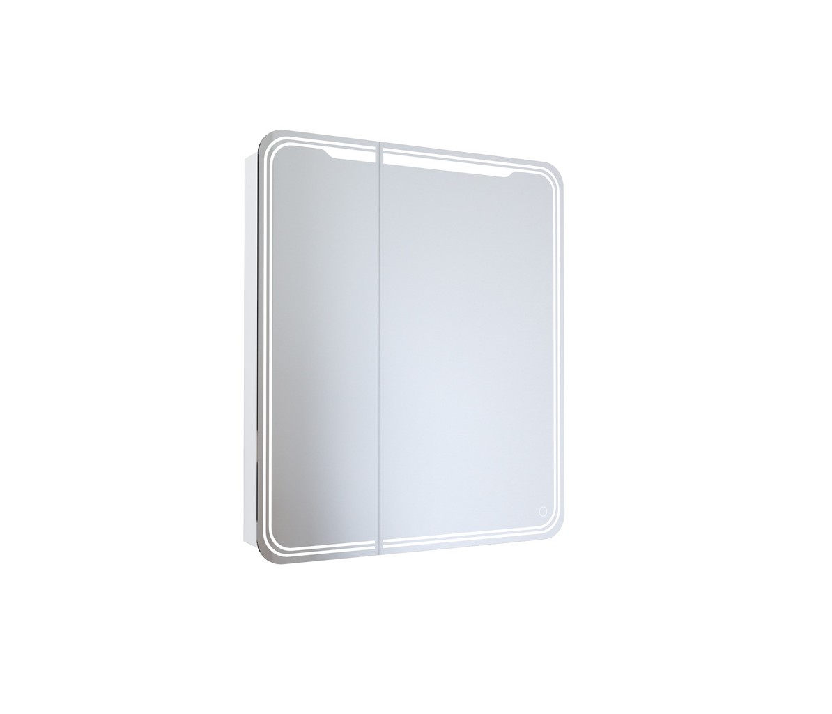 Зеркальный шкаф, ВИКТОРИЯ, 700*800, ШВ 2 створки, правый, сенсорный выкл, светодиодная подсветка