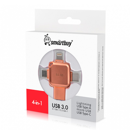 UFD 3.0/3.1 Smartbuy 064GB MC15A Metal Quad Apricot (SB064GBMC15A)
