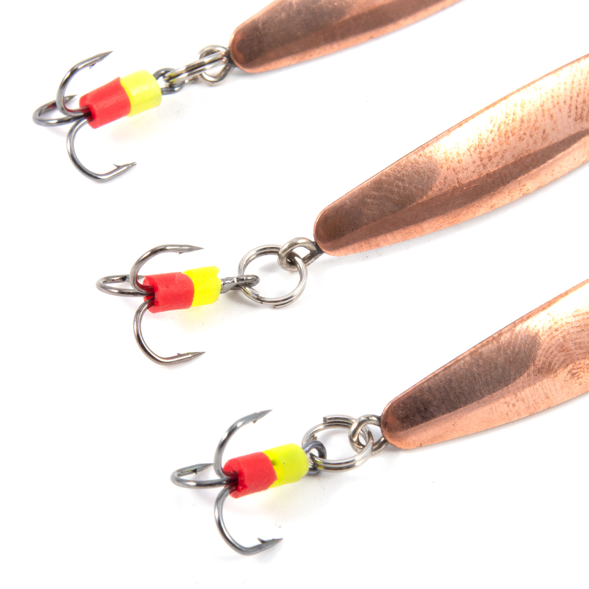 Блесна вертикальная "Яман" Окунёвая с тройником, размер 35 мм, вес 3,5 г, цвет медь (уп.3 шт.)/150/