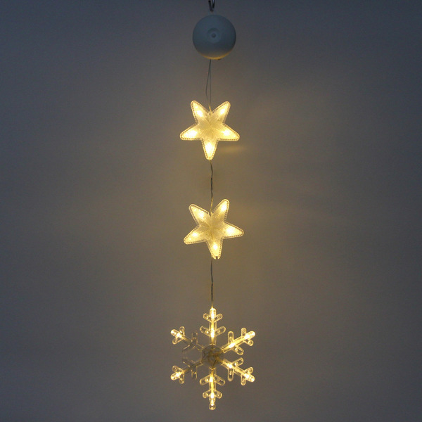 Фигура светодиодная "Снежинка" 16.5*17.5 см (батарейки 3 ААА), 1 реж, Теплый белый
