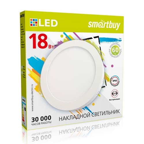 Накладной (LED) светильник Round SDL Smartbuy-18w/6500K/IP40 (SBL-RSDL-18-65K)/30