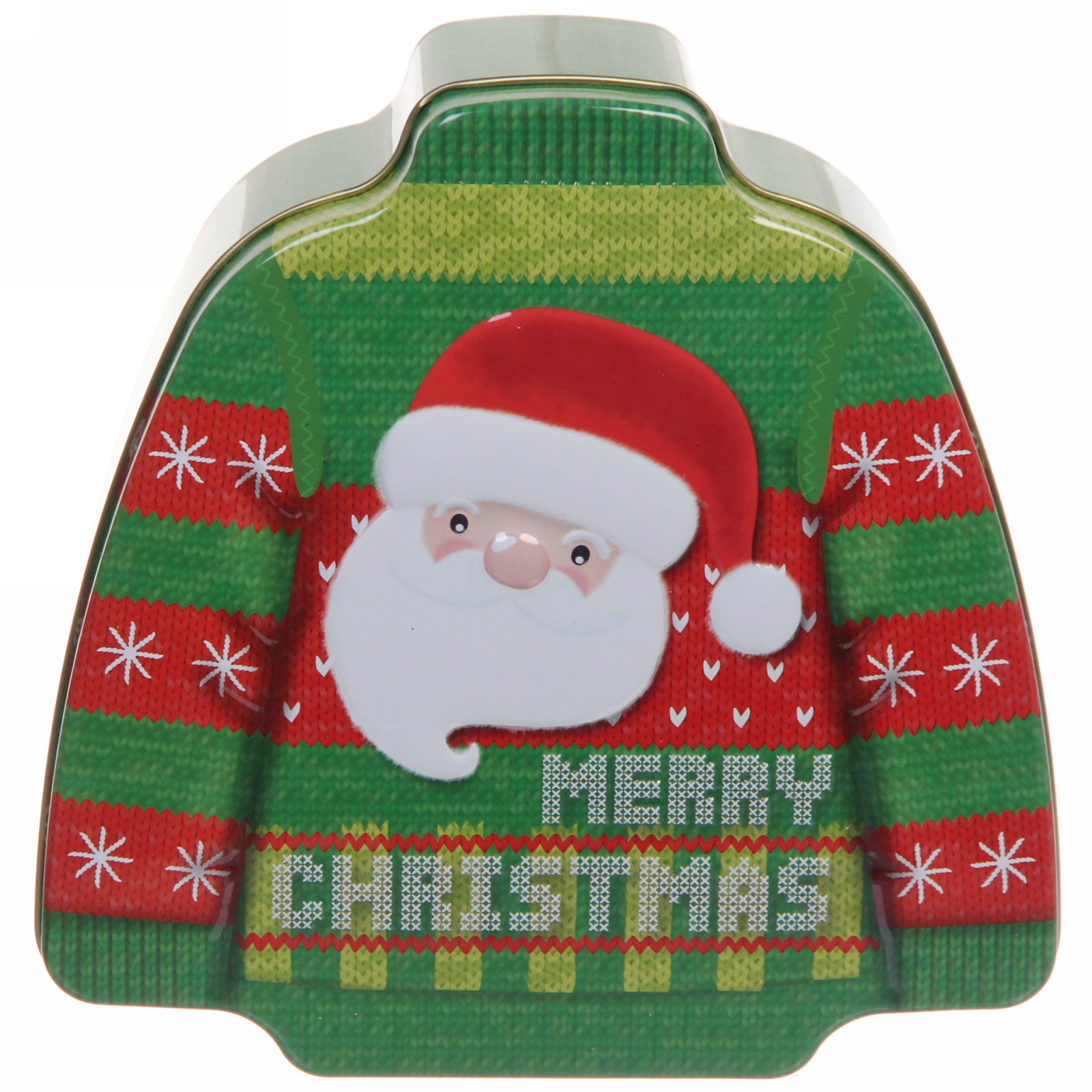 Банка жестяная 16,5*16,5*3,7см "Свитерок" Дед Мороз