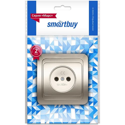 Розетка 1-местная без заземления 10А шампань "Марс" (SBE-02c-10-S1-N-c)