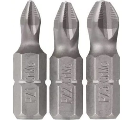 Набор бит "Quadro Torsion" №2 Pz1,2,3-25 мм (3 шт/уп)