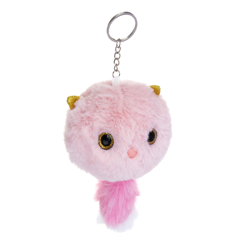 ИГРОЛЕНД Брелок мягкий "Котя с хвостиком" с подвесом, 12 см, полиэстер, 4 цвета