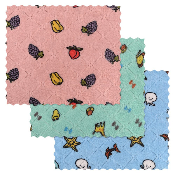 Салфетка для уборки, размер 23*24см. 3 цв. 