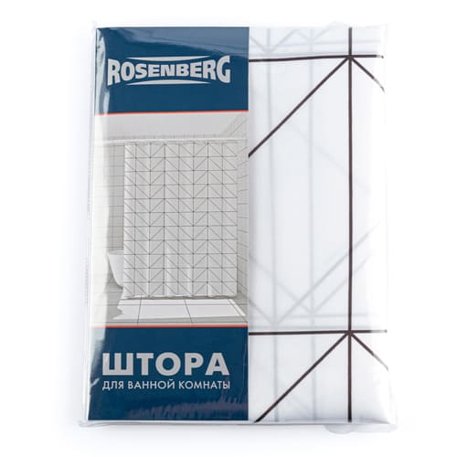 Штора для ванной комнаты Rosenberg, 90г / кв.м, 180*180 см