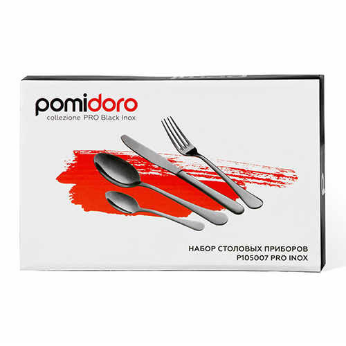 Набор столовых приборов Pomi d'Oro на 4 персоны, 16 предметов, PRO Black Inox