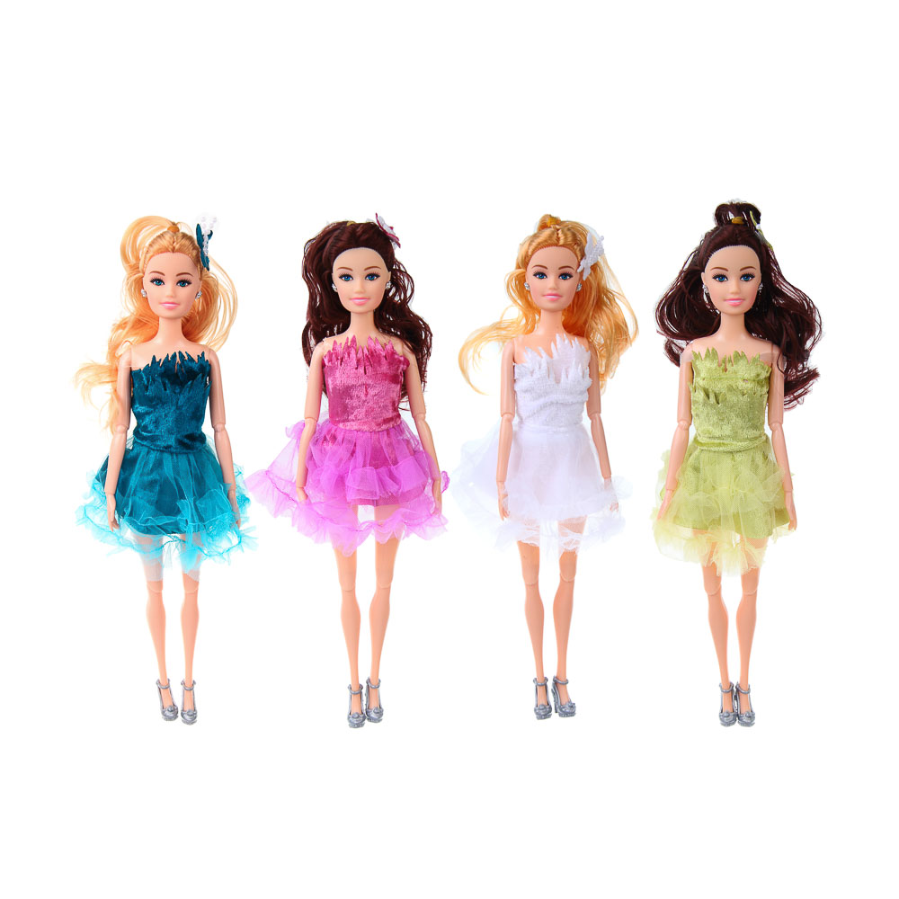 ИГРОЛЕНД Кукла нарядная шарнирная, 29 см, PP, PVC, полиэстер, 8х4х32 см, 4 дизайна