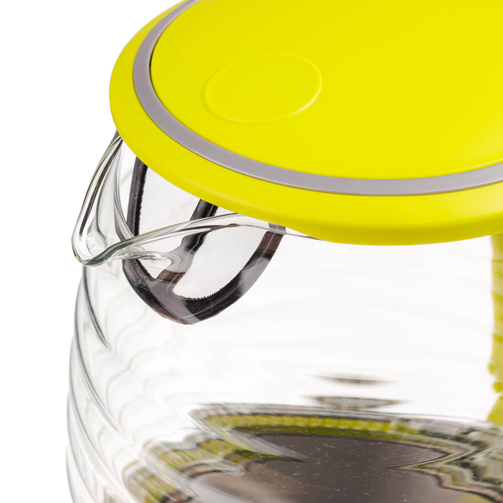 Чайник электрический LEBEN, 1,7л, 1850Вт, скрытый нагр.элемент, стекло, рифлёное стекло