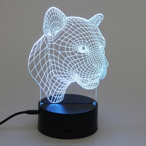 Светильник ночник "3D-Пантера" на пластиковой подставке, с включателем USB