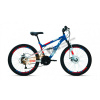 Велосипед ALTAIR MTB FS 24 disc (24" 18ск. рост 15") синий/красный (2020-2021) (RBKT1F14E004)