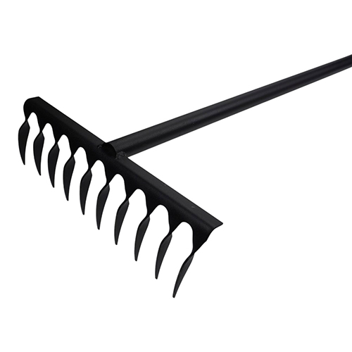 Грабли витые 10 зубьев на металлическом черенке с прорезиненной ручкой, 1/5