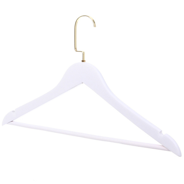 Плечики деревянные с выемками 1шт "ДОМания", цвет белый, поворотный крючок, 44*25см (Селфи)