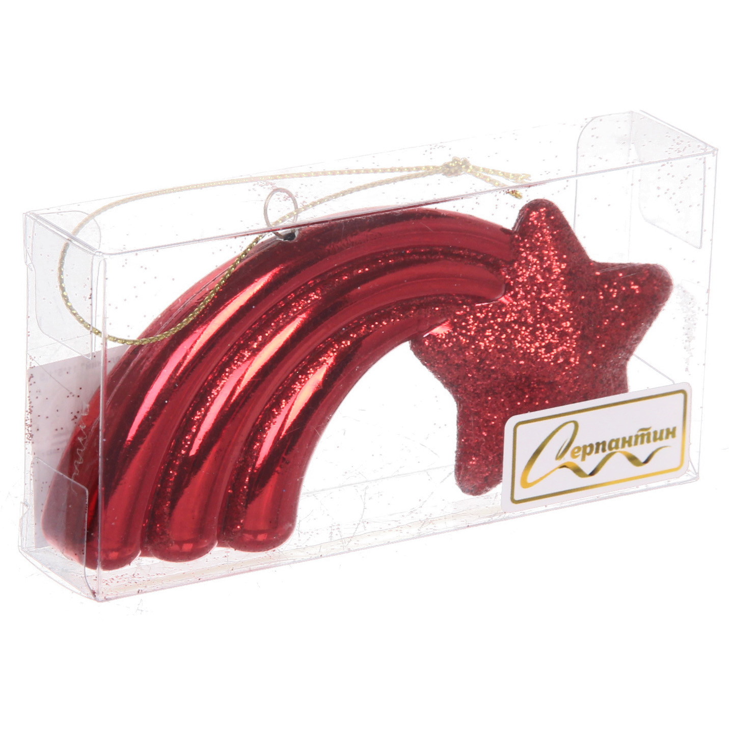 Ёлочная игрушка "Звезда желаний" 11*5*1,5 см, красный