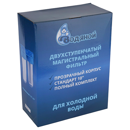 Фильтр магистральный ВМ-2-3/4, 10 SL ВОДЯНОЙ с картриджами 1/6