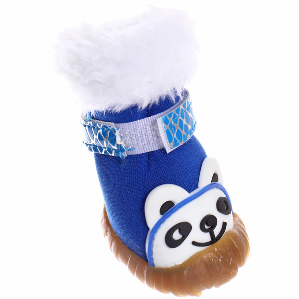 Ботинки зимние для животных "МОДНЫЙ БРО", на липучке, цвет синий, размер 2, 4,5см