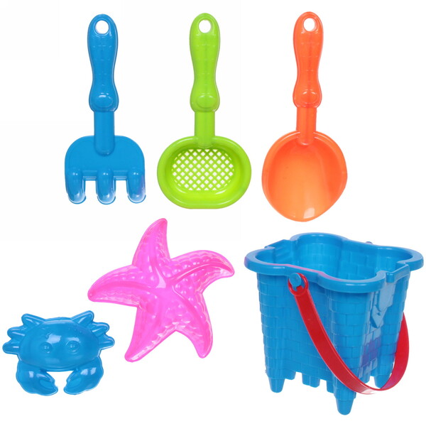 Набор для игры в песочнице "Летние каникулы", 19*11 см, 6 предметов, микс