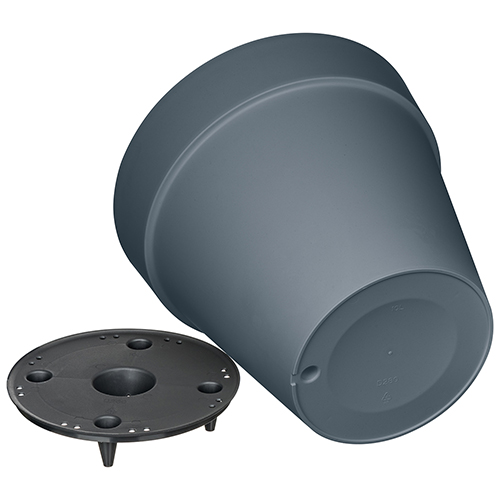 Горшок для цветов 10 л Homver Tarragon 221610635/01, 280 мм, со вставкой, серый