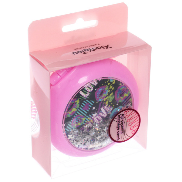 Расческа массажная складная "ФЭНТАЗИ", микс 4 дизайна, 6,5*2см (PVC коробка)