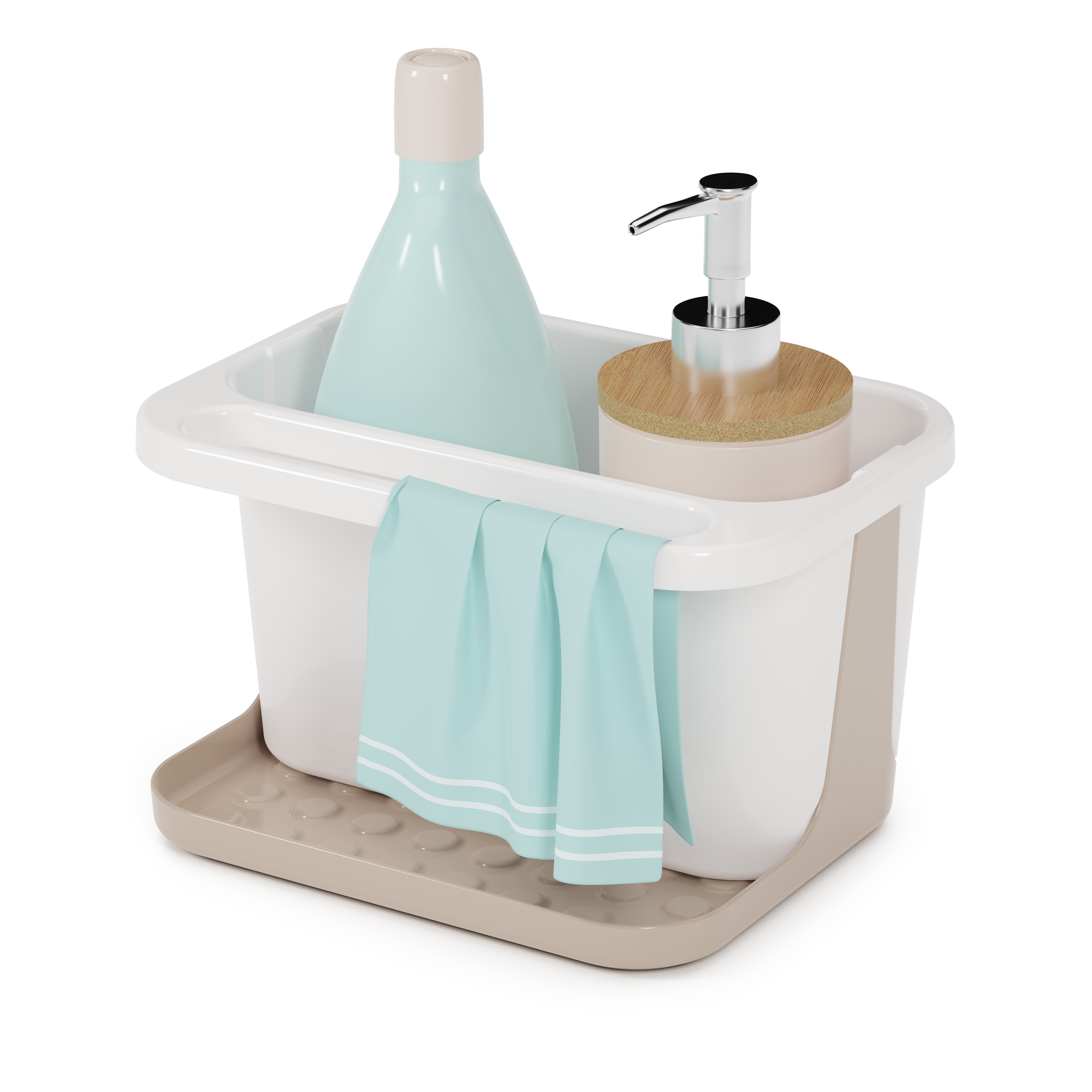 Подставка для моющих средств (бело-бежевый) 