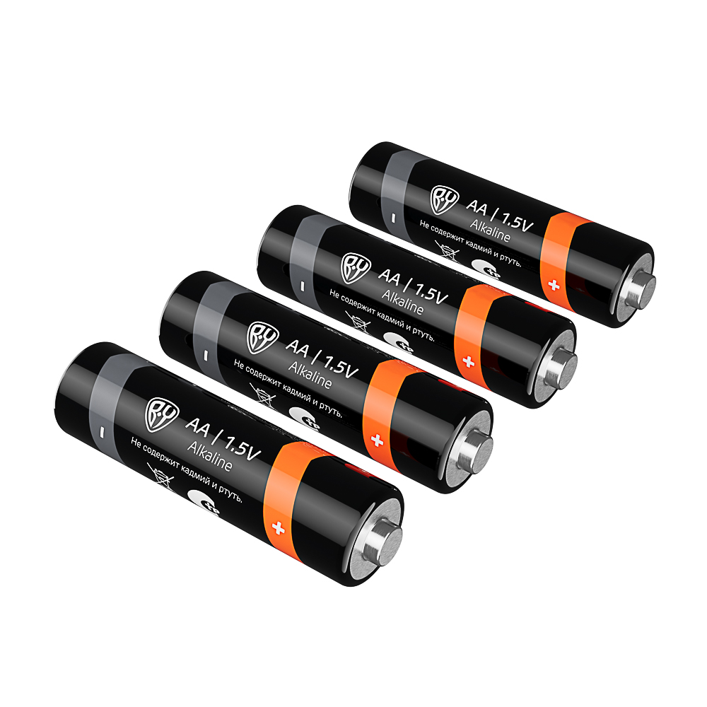 BY Батарейки AA (LR06) 4шт в блистере, щелочные 1.5V, высокой ёмкости