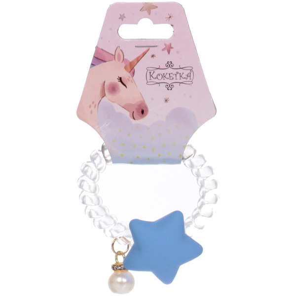 Резинка для волос силиконовая "Salon Bon Bon", звезда, микс 5 цветов, d-5,5см, ( подвес единорог)