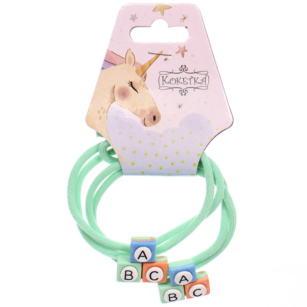 Резинки для волос 2шт "МИМИШКА", авс, микс 5 цветов, d-5,5см (подвес Единорог)