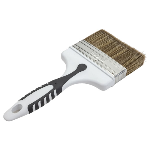 Кисть DECOR "Black White для финиш. работ" 120х25 мм,  2К ручка, темный смешанный искусственный ворс