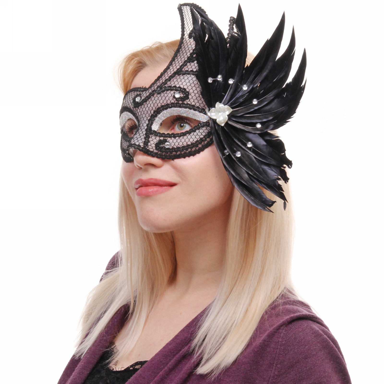 Маска карнавальная "Богема", черный