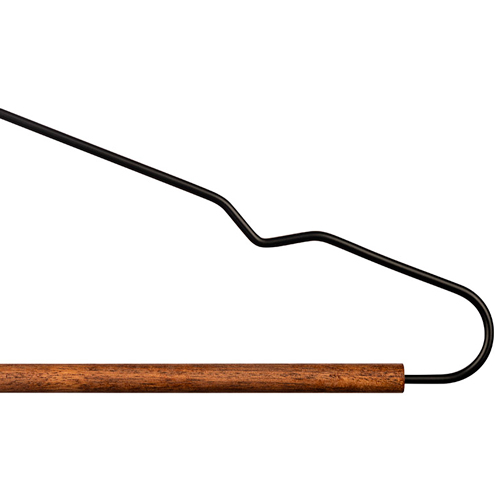 Набор вешалок металлических с деревянной перекладиной "Винтаж", черный, 3 шт